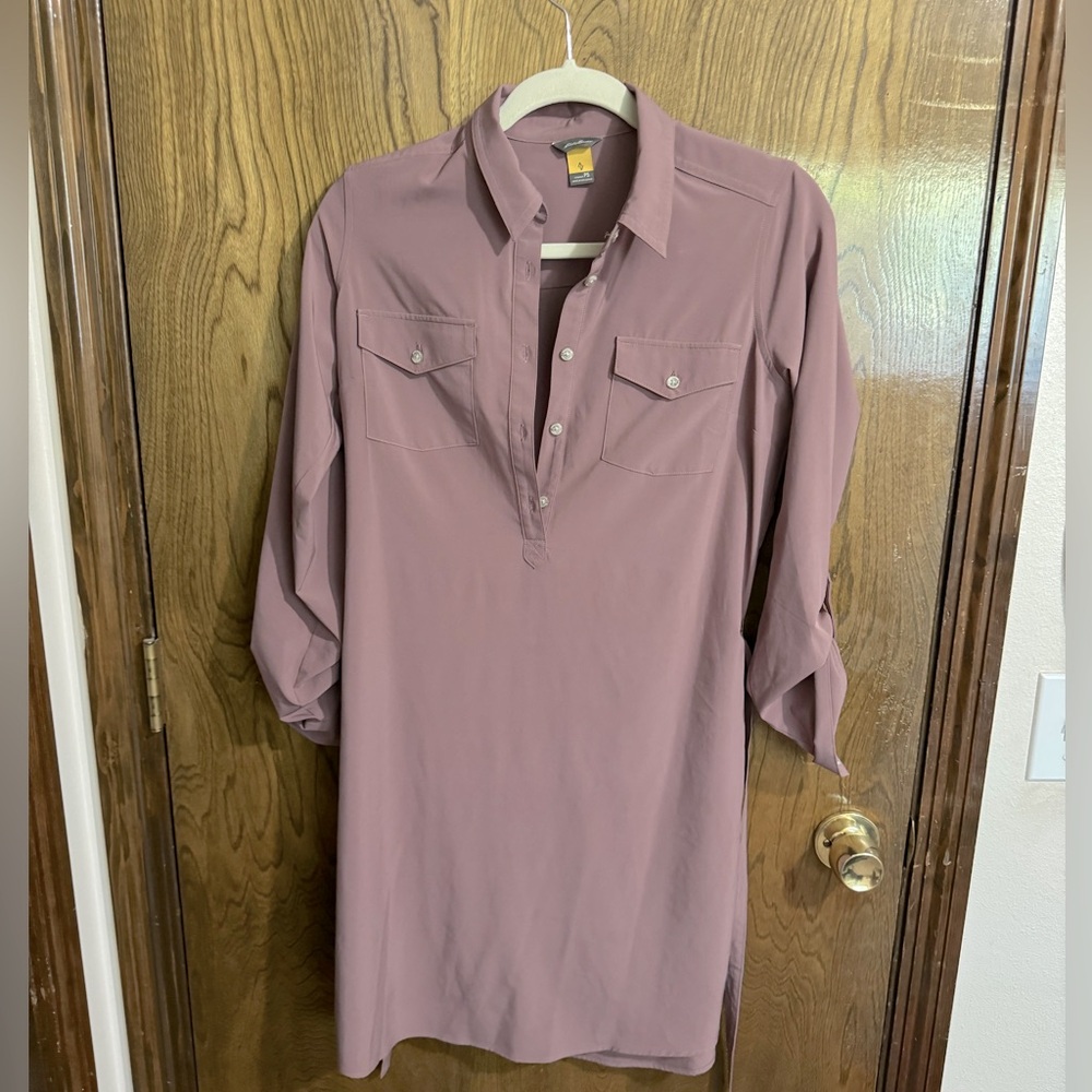 Eddie Bauer Midi Belted Shirt Dress PS